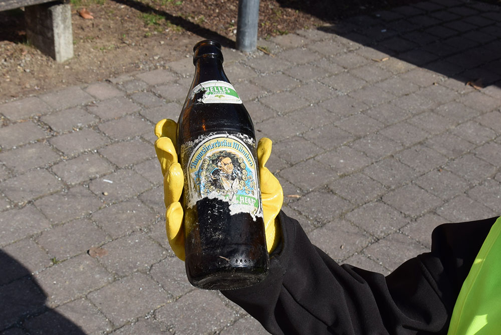 Gefundene Bierflasche bei "Sauber macht lustig" 2019